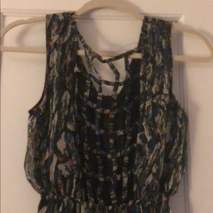 NWOT Caged Back Abstract Mini Dress